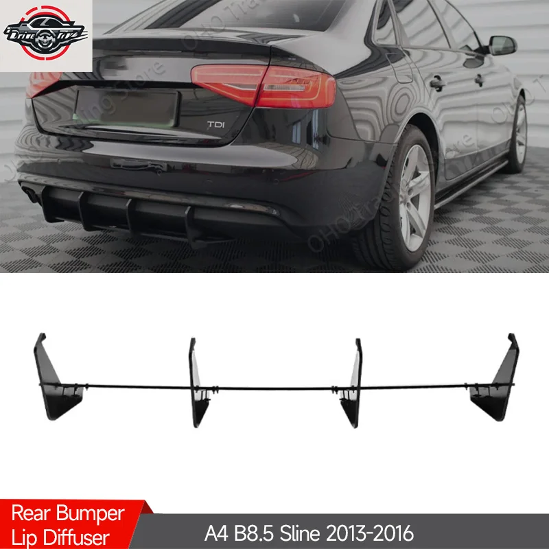 Car Rear Bumper Lip Diffuser Spoiler Splitter Protector For Audi A4 B8.5 Sline 2013-2016 Auto Accessories