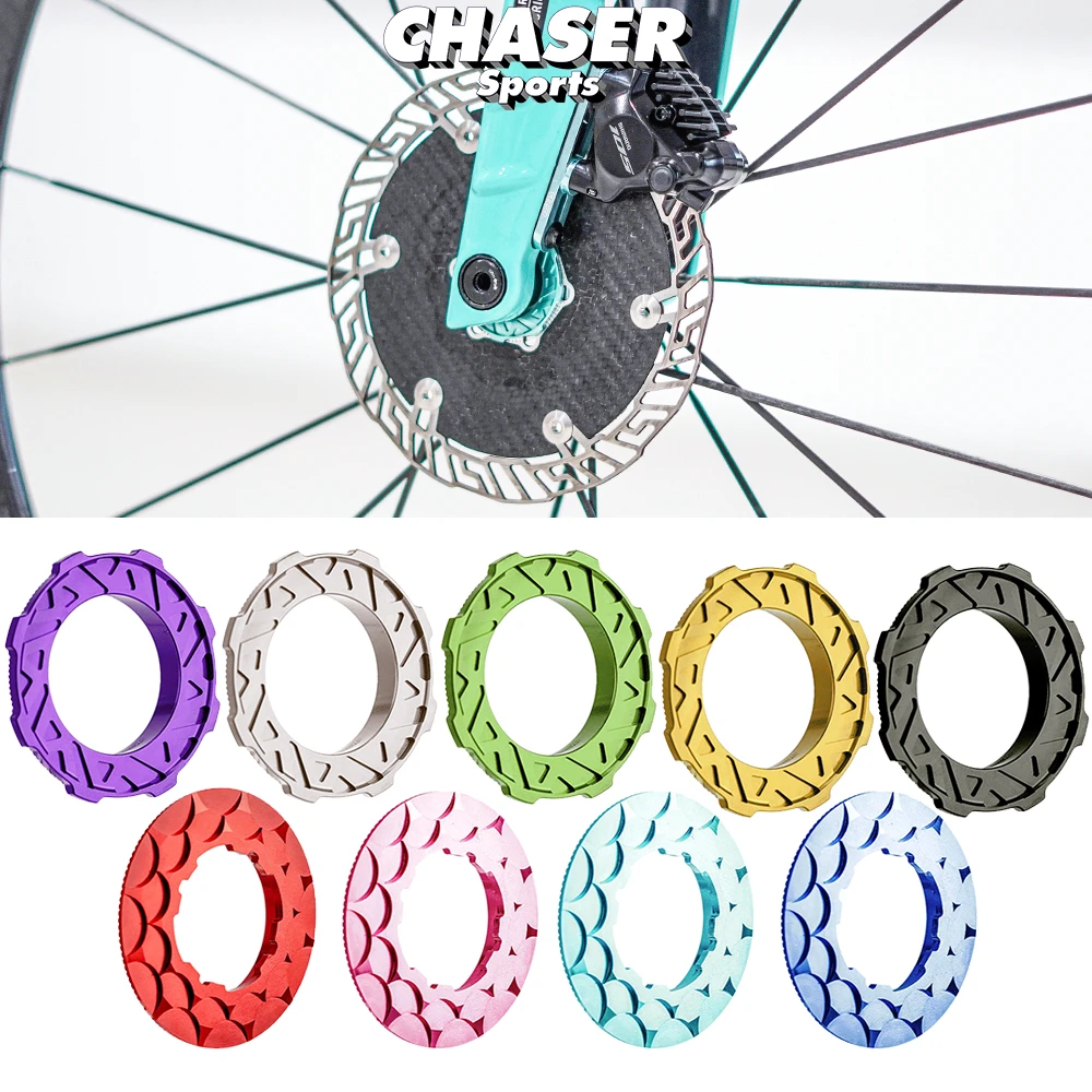 Chaser Bike Center Lock Disc Brake Cover For Road Bike MTB Bike Ultra-Lightweight 12mm 6-Bolt Disc to Center Lock Conversion