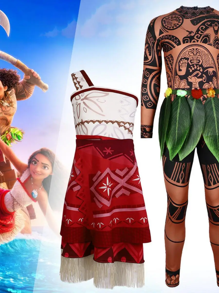 Disfraz de Cosplay de Maui de Moana 3, Traje de Anime de Dibujos Animados, Ropa de Poliéster para Representaciones Escénicas, Disfraz Tradicional Chino