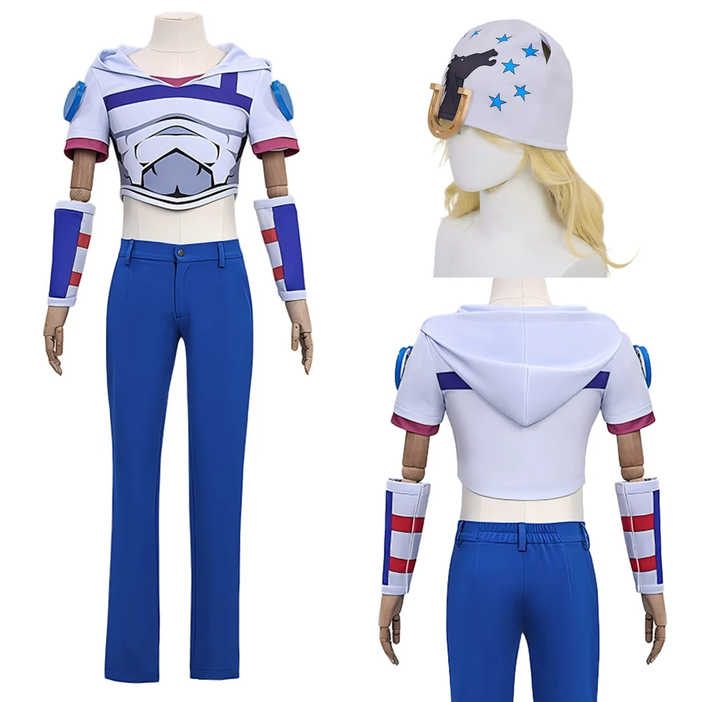 

Костюм Джонни Джостара для косплея из аниме «Безумные приключения»: комплект с головным убором, перчатками и униформой для Хэллоуина