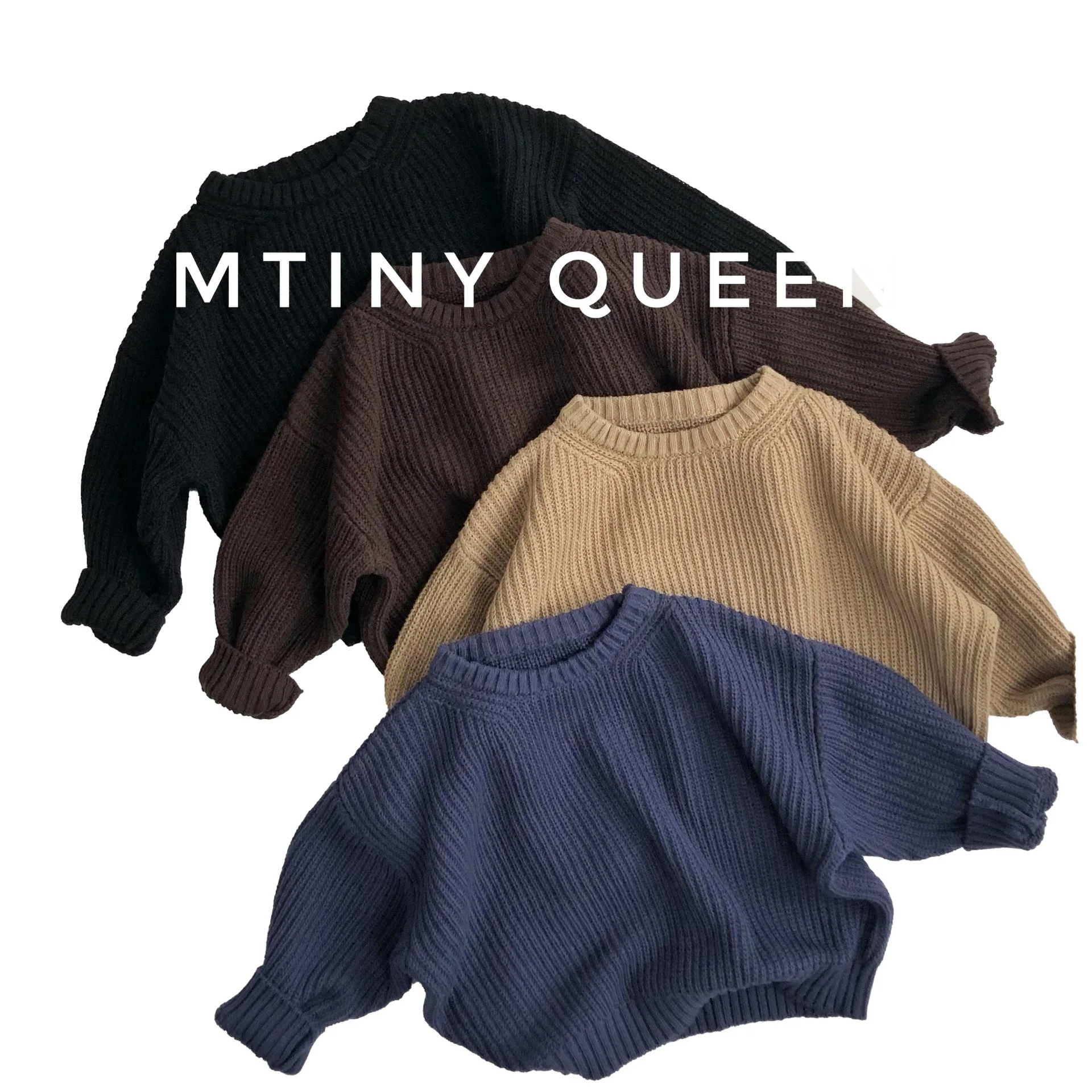 

2025 New Autumn 1-6Yrs Baby Girls Boys Pullover Sweater Kids Knitted Pullover Tops Long Sleeved Casual Loose Pullover Sweater