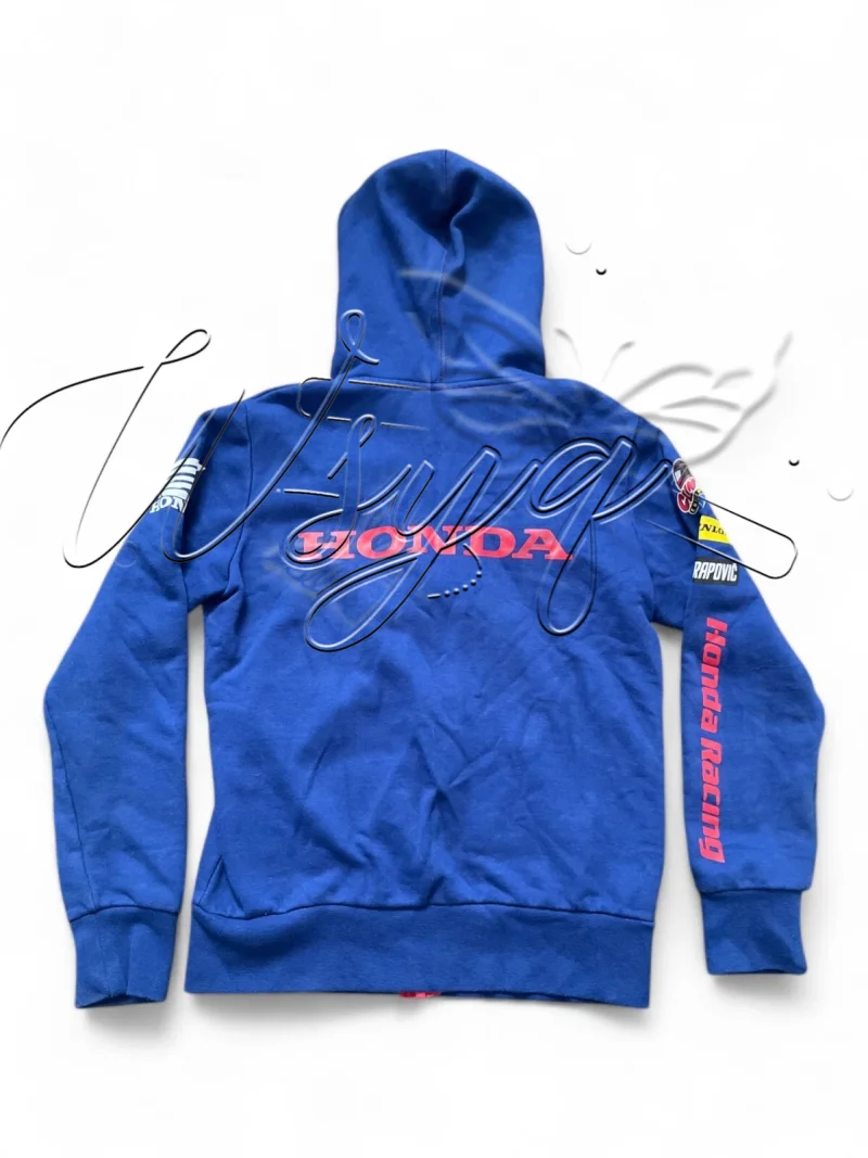 هوندا الساخن بيع الكلاسيكية الأزرق سلسلة الخريف الشتاء سستة مقنعين البلوز ركوب سميكة يندبروف ودافئة للرجال والنساء #2