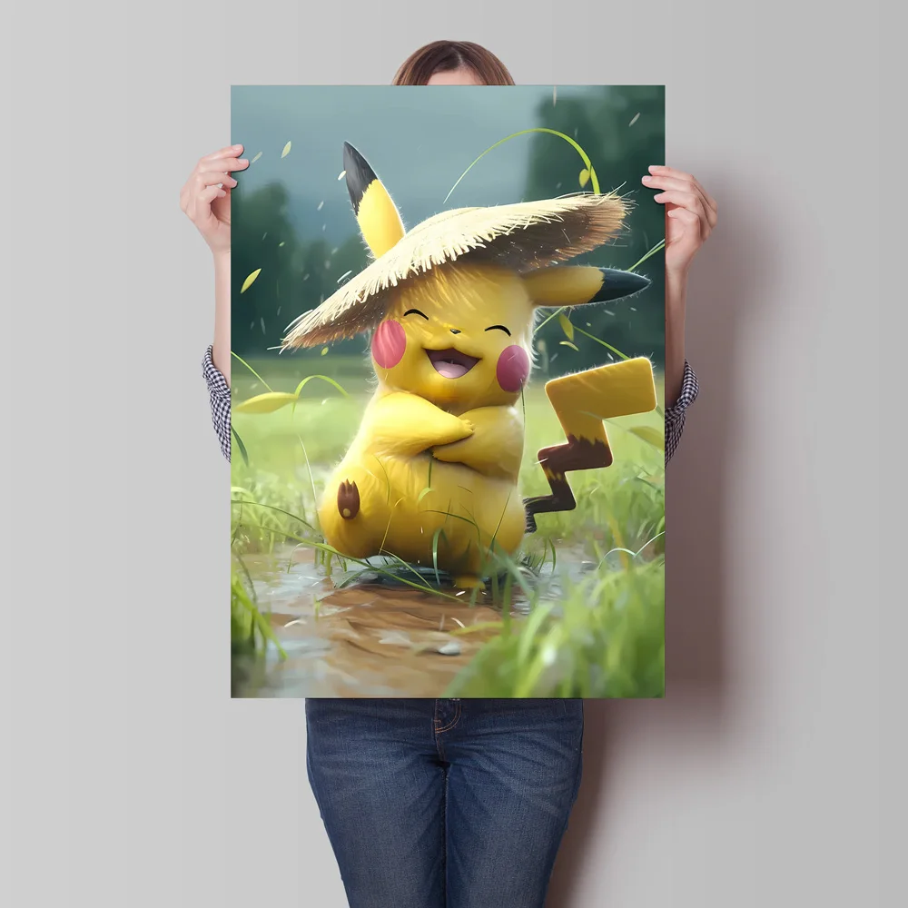Obrazy na płótnie Pokemon Pikachu, urocze plakaty anime, nowoczesne obrazy do salonu, obrazki z postaciami z kreskówek, dekoracje ścienne, prezenty