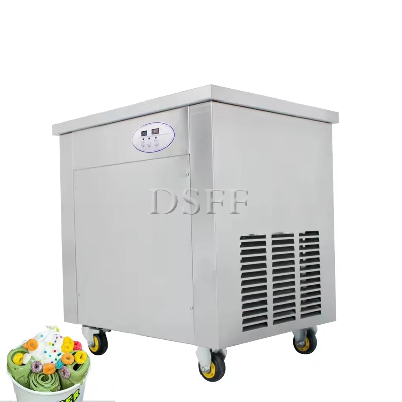 Hot Selling Mobile Single Pot Deep Fried Yogurt Roll Machine Multifunctional Ice Cream Roll Forming Machine