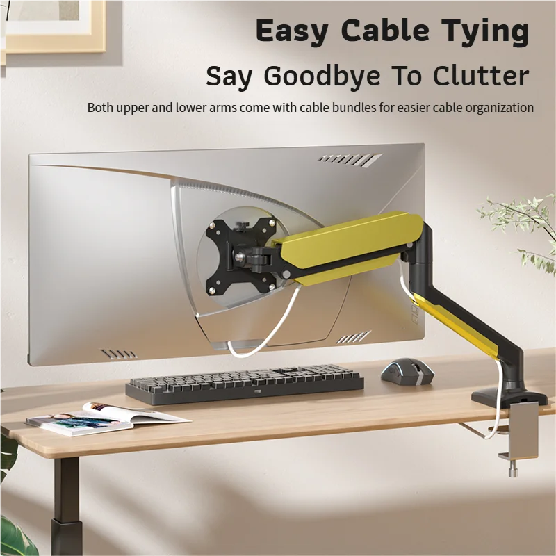 Verstellbare einzelne Monitorhalterung, Desktop-Halterung, 17–35 Zoll, Computer-Monitorarm, einzelner Monitorständer, Belastung 2–10 kg, VESA 75/100 mm