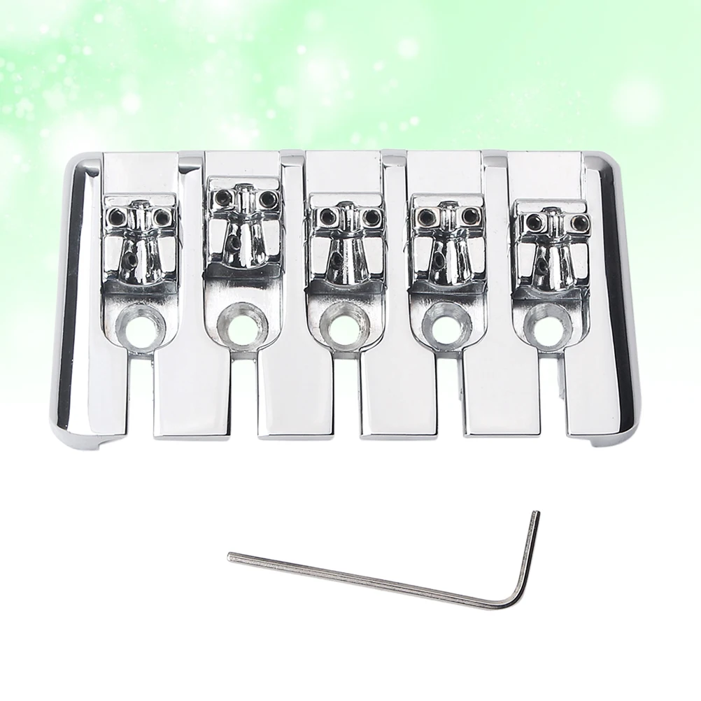 

Guitar Bass Bridge Musical Instrument Replacement Saddle Component Silver Strain Plate