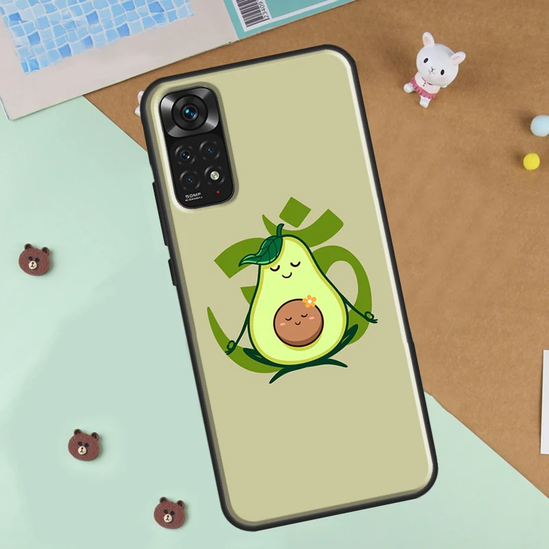 Avocado Yoga Funny Pattern Phone Case For Xiaomi Redmi Note 12 8 9 10 11 Pro 8T 9S 10S 11S 12S 10A 9C 10C 12C Cover