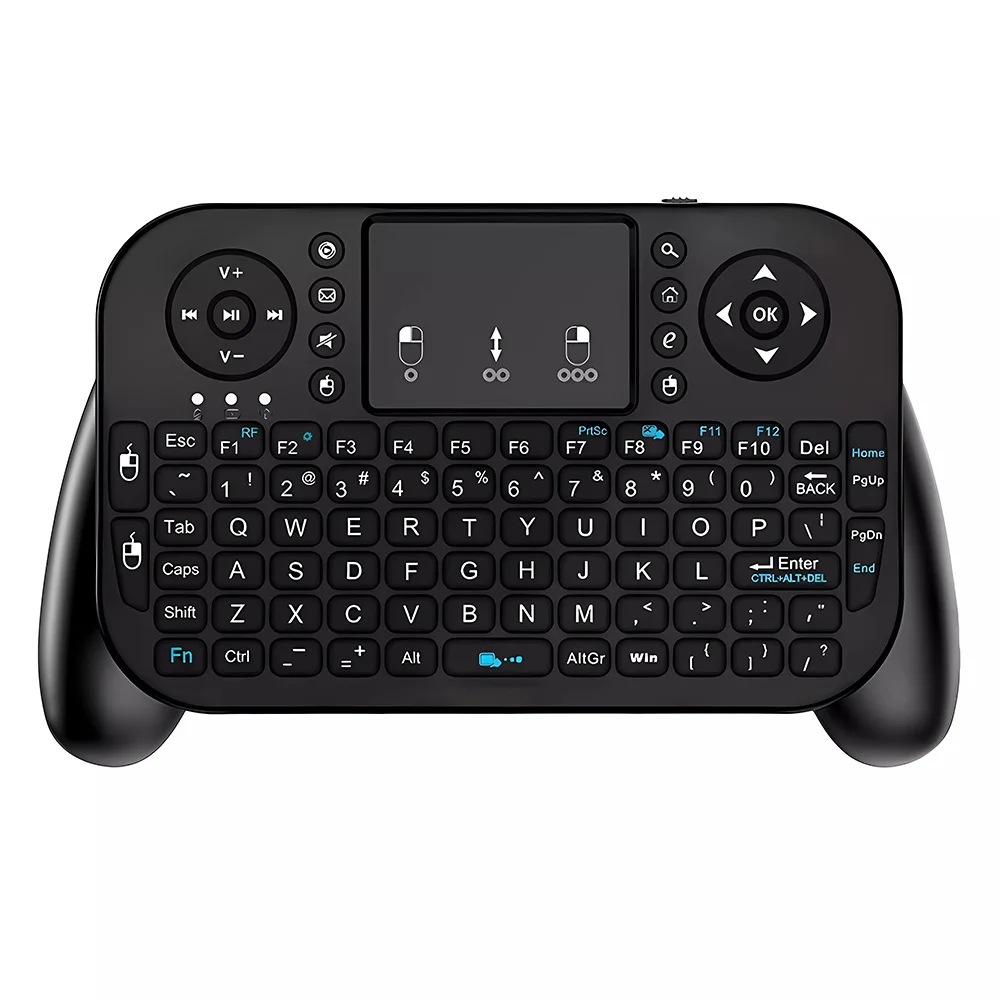 Mini tastiera wireless portatile V8 Stardard versione 2.4G Bluetooth Touchpad Air Mouse telecomando per Android TV Box