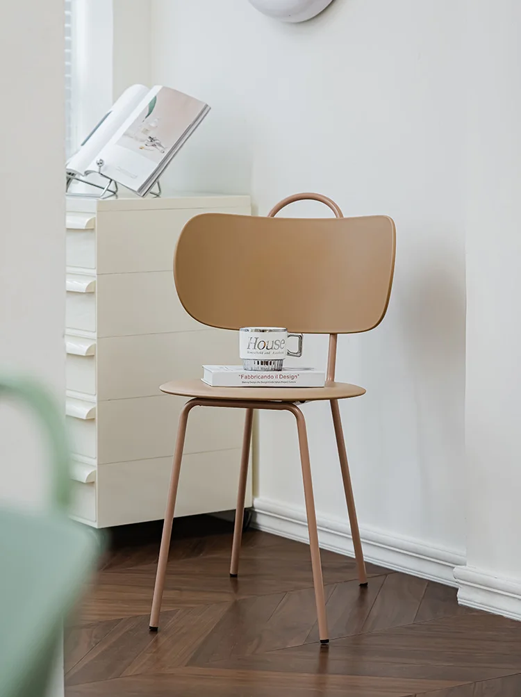 

Plastic dining chair home small apartment desk stool ins milk tea shop casual back chair