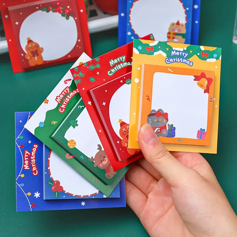 4PCS Cartoon Christmas Post-it Note 120 Christmas Post-it Notes, Self-Adhesive Note Paper