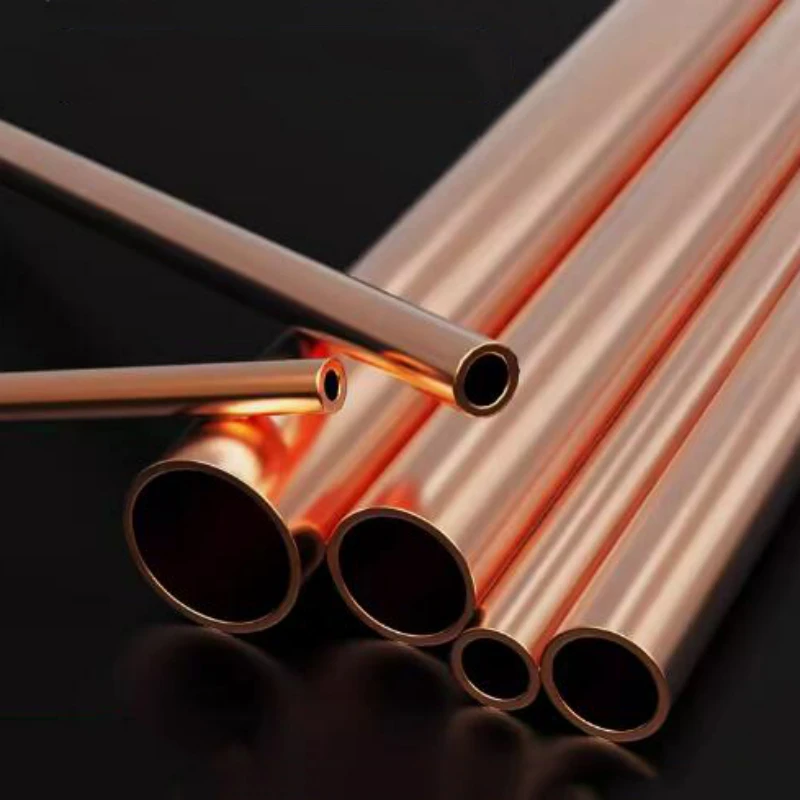 1pcs T2 Purple Copper Straight Pipe Outer Diameter 17/18/19/20/21/22/23/24/25mm Hollow Hard Copper Tube Wall Length 500mm