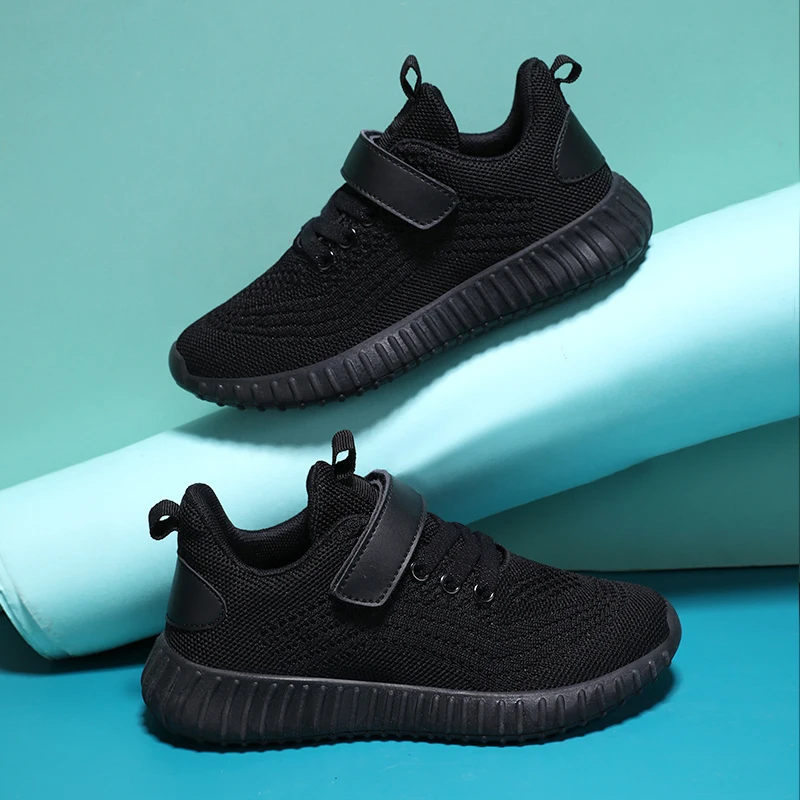 زوج من الأحذية الرياضية الشبكية للأطفال للفصول الأربعة، أحذية كاجوال مريحة ومسامية بلون موحد، مقاس 28-40، TL-1907