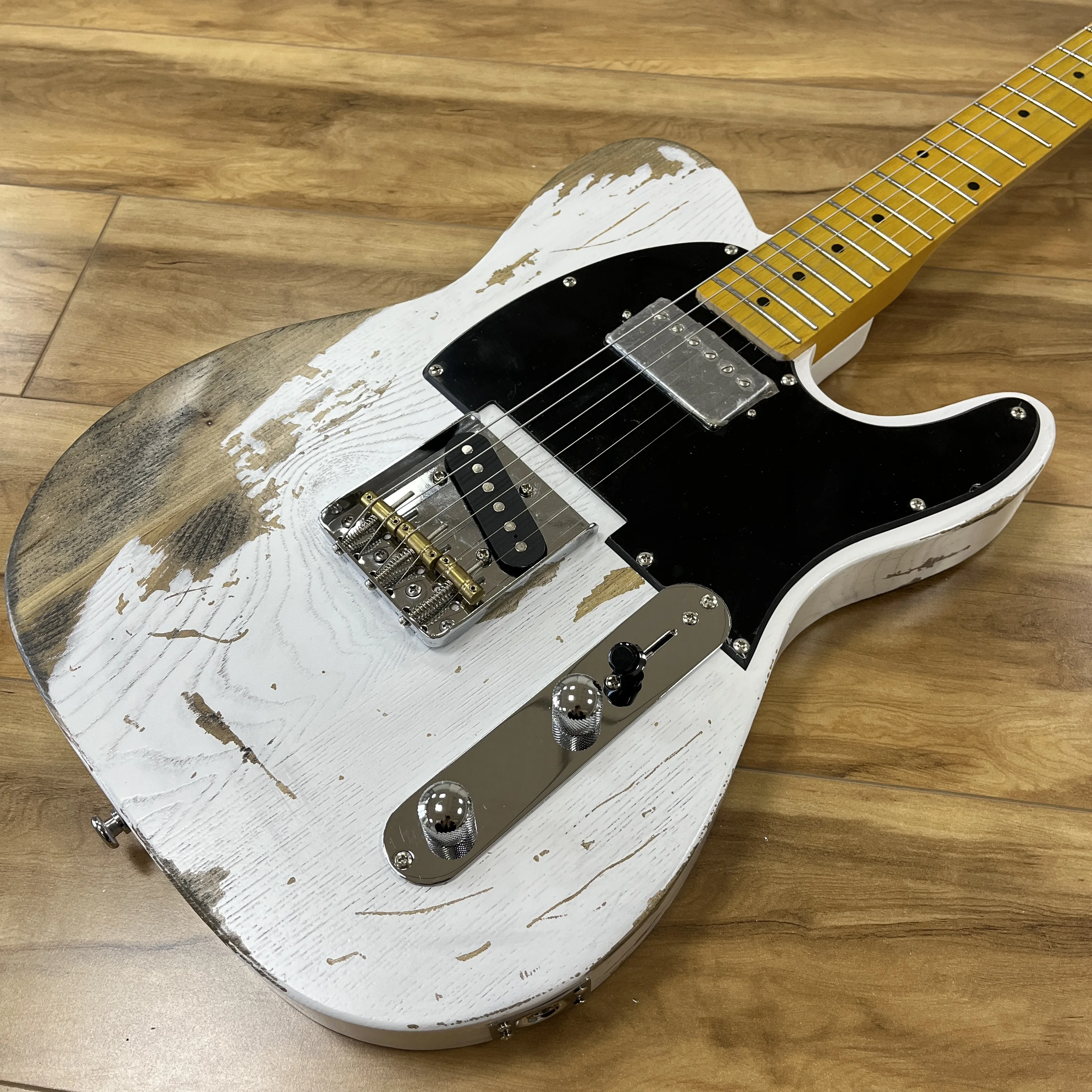 

Электрогитара White TL, черная накладка на телескоп, хромированная фурнитура, звукосниматели SS, бесплатная доставка