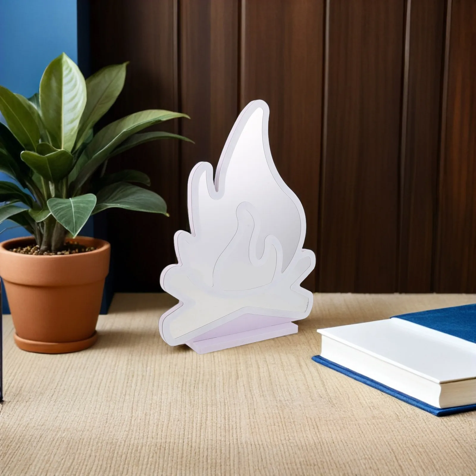 

3D Neon Flame Light - USB Powered LED Fake Fire Lamp - Realistic Indoor Atmosphere Decor for Bedroom Party Christmas - Portable