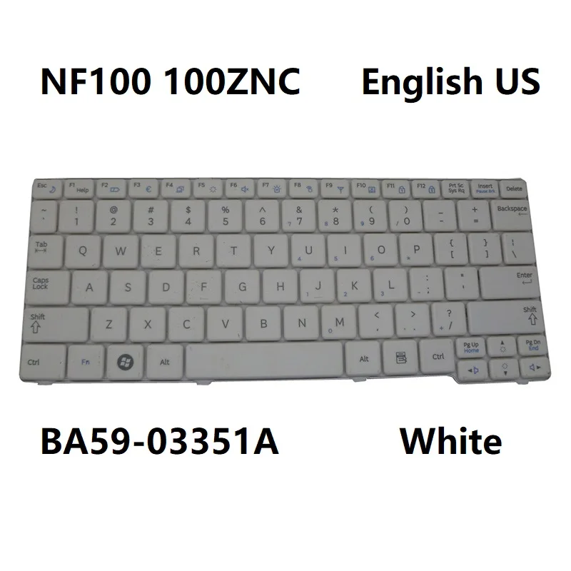 Teclado para ordenador portátil RU/US para Samsung NF100 100ZNC inglés US BA59-03351A BA59-03351C blanco nuevo