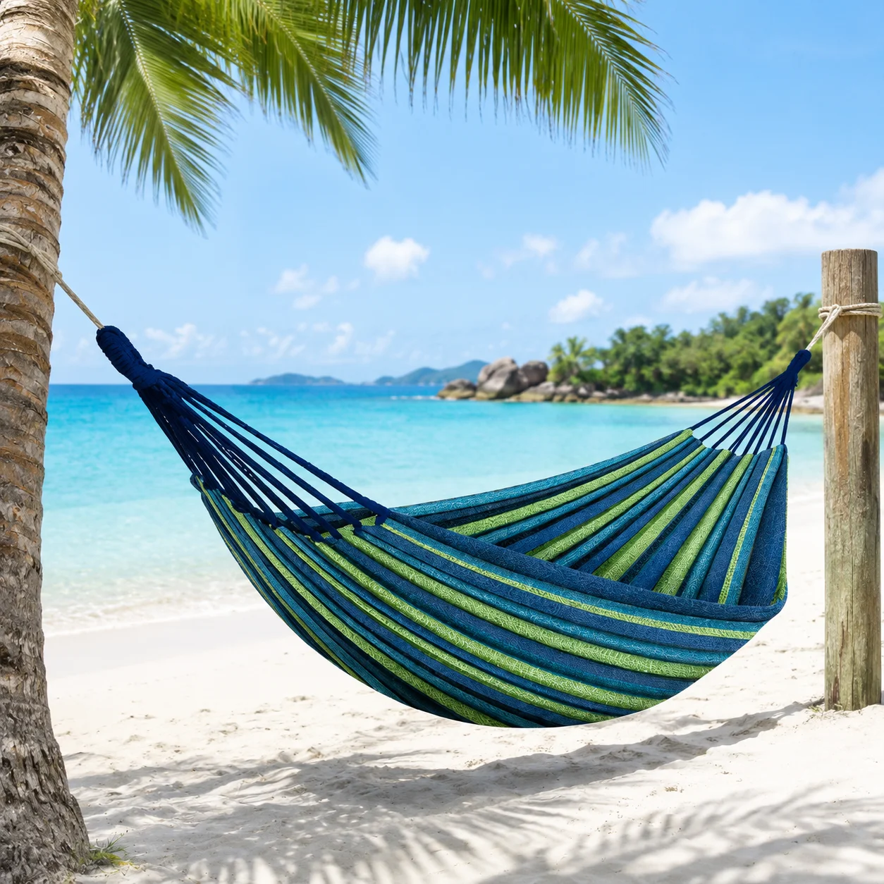 

Outdoor Canvas Camping Hammock Anti Rollover Portable Thicken Fabric, Single/Double with Carry Bag for Patio, Backyard & Travel