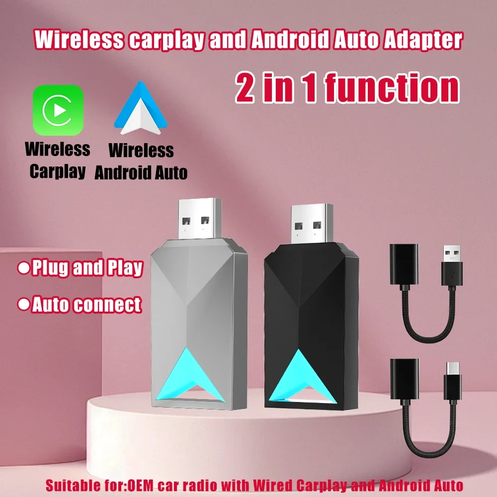 

FLIXIVI NEW Wireless CarPlay Android Auto Wired To Wireless Adapter Quick Connect Plug and Play Bluetooth WiFi for Audi