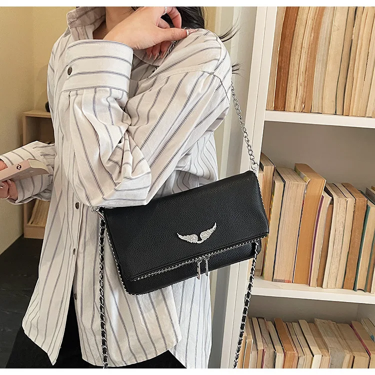 Nuevo Bolso de Hombro Brillante de Moda, Bolso Bandolera con Cadena de Diamantes de Cristal, Bolso de Sobre para Mujer, Elegante para Fiestas Nocturnas