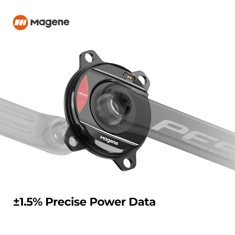 Magene PES P505 Medidor de potencia de base Husillo de acero de 24 mm 110BCD 4 pernos Platillo de bielas Compatible con soporte inferior SHIMANO