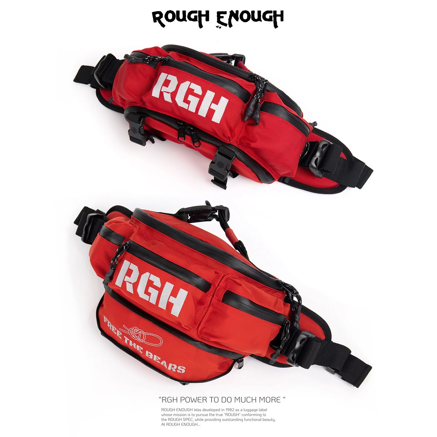 RGH Unisex Motorcycle Riding Waist Bag, Retro Workwear Crossbody Bag, American Outdoor Waterproof Sports Chest Bag
