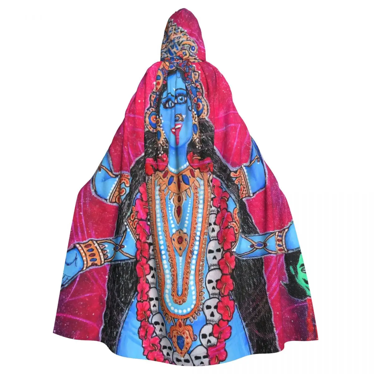 Cosmic Kali Ma - Hindu Goddess Of Destruction Hooded Cloak Halloween Party Cosplay Woman Men Adult Long Witchcraft Robe Hood