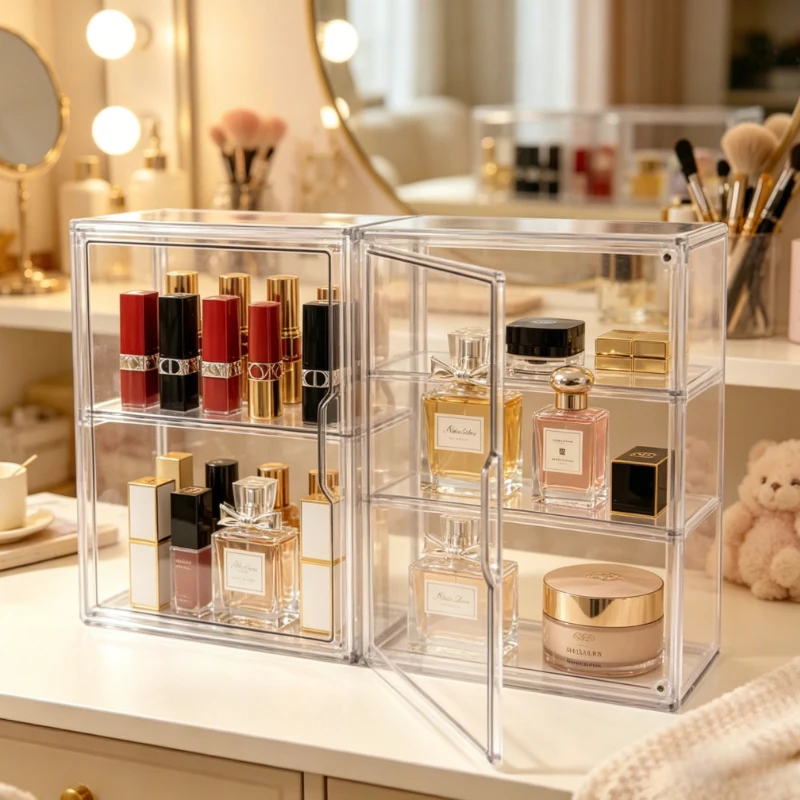 Clear Display Box for Figures Clear Acrylic Foldable Toy Display Case for Figurines Blind Box Dolls Action Figure Organizer