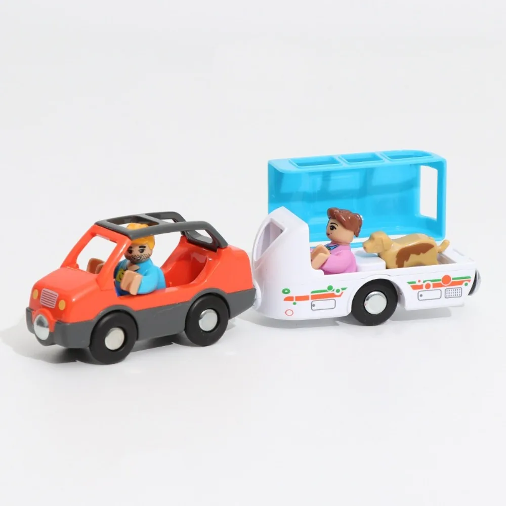 

Ambulance Magnetic Train Car Locomotive Forklift Trailer Wood Train Track Toy Electric Vehicle Toys Track Railway Toys