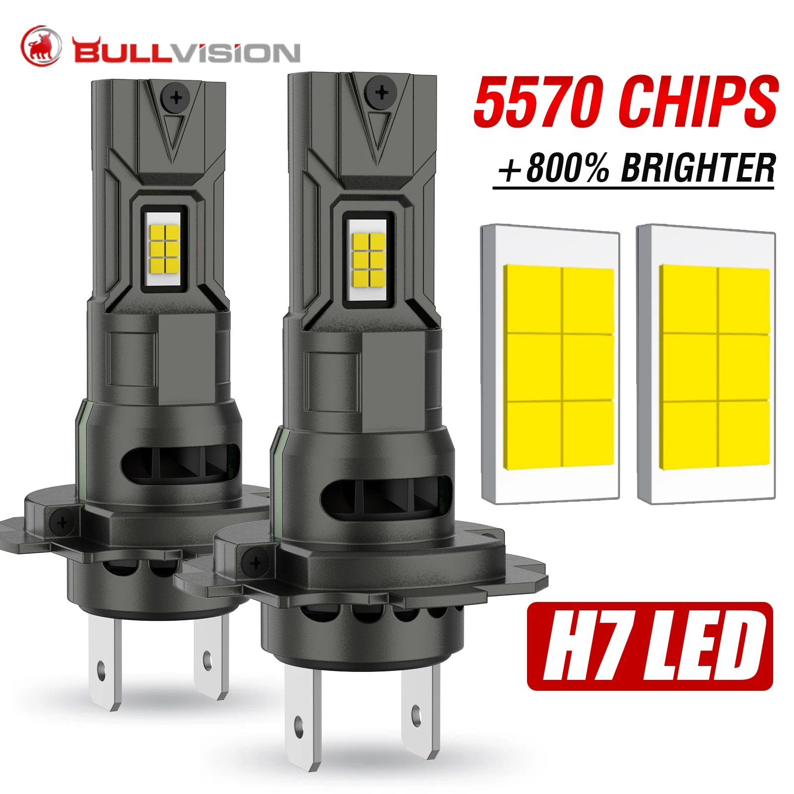 LED H7 CANBUS Car Headlight 6000W H4 H1 H11 9005 HB3 9006 HB4 9012 Auto Lights Wireless Spotlight Turbo Fan LED Plug&Play 12V24V