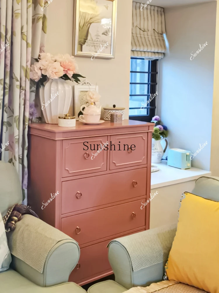 Light medieval combination five buckets against the wall drawers storage drawers bedroom cabinets  FT