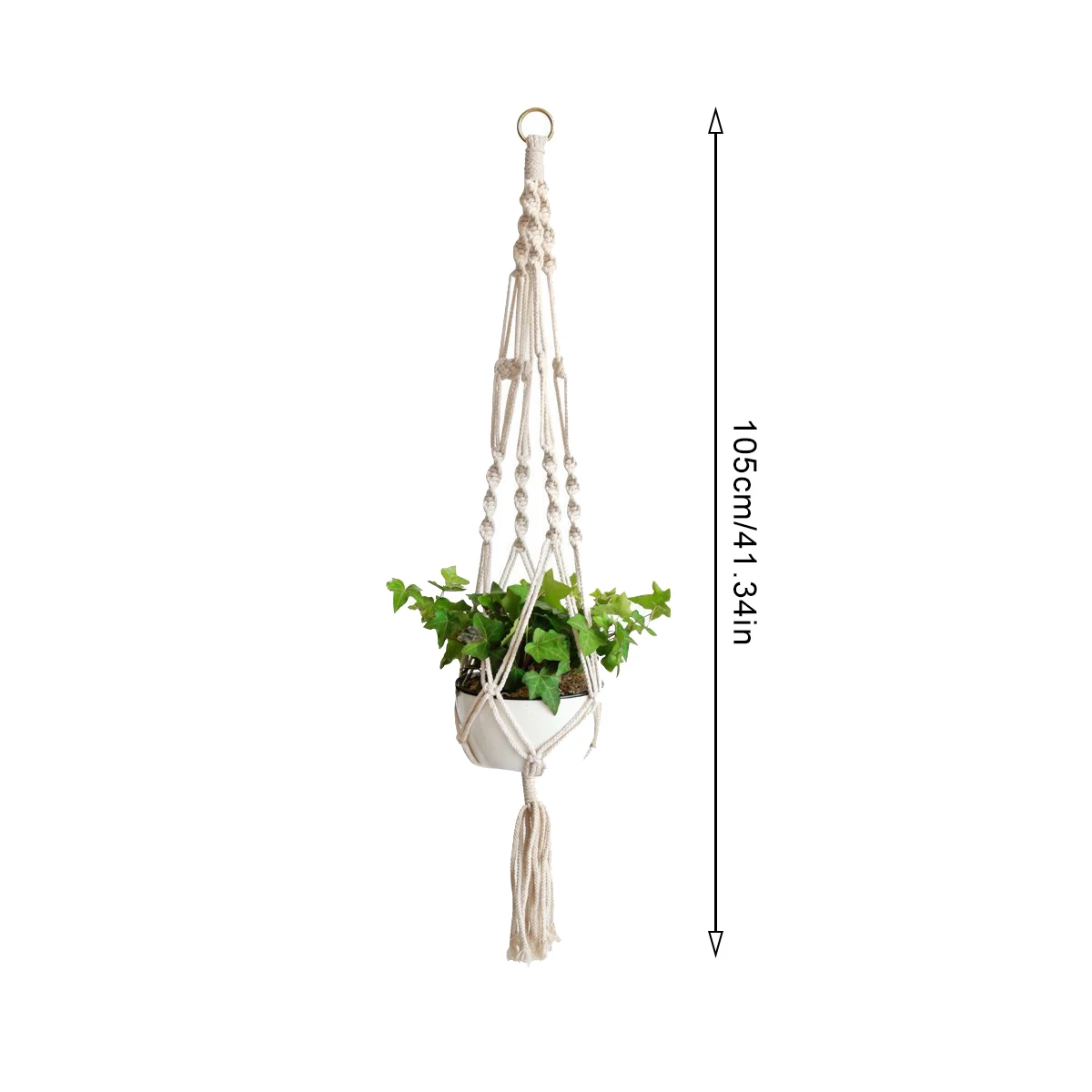 Flower pot net bag plant greening hanging basket hanger cotton hemp rope handmade cotton rope braided sling