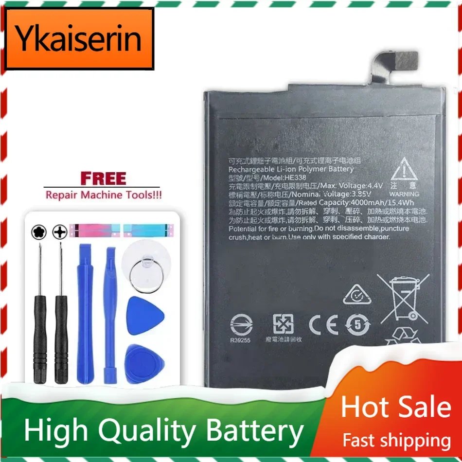 Mobile Phone Battery HE338 4000mAh for Nokia 2 Nokia2 Rechargeable Lithium Polymer Portable Batteries for Cell Phone