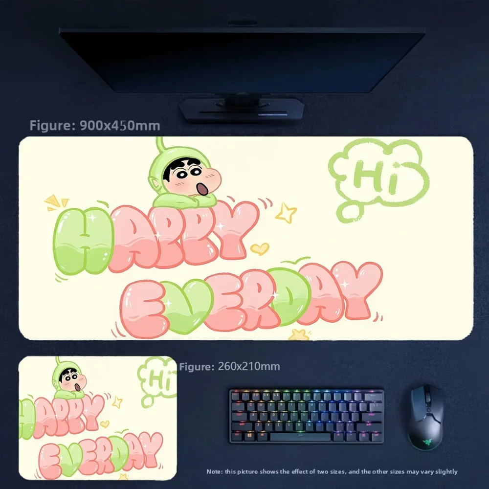 New Animation Crayon Shin-chan and His Friends Leather Non-slip Mouse Pad Keyboard Pad Office Large Size High Value Tabletop Pad