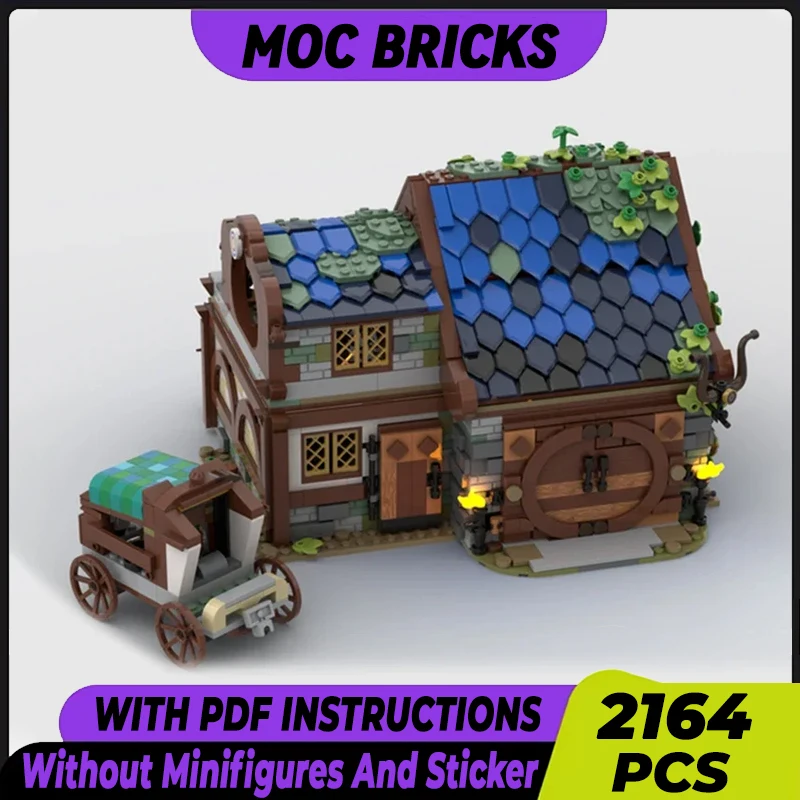 Medieval Street View Model Moc Building Bricks Stable House Technology Modular Blocks Gifts Christmas Toys DIY Sets Assembly