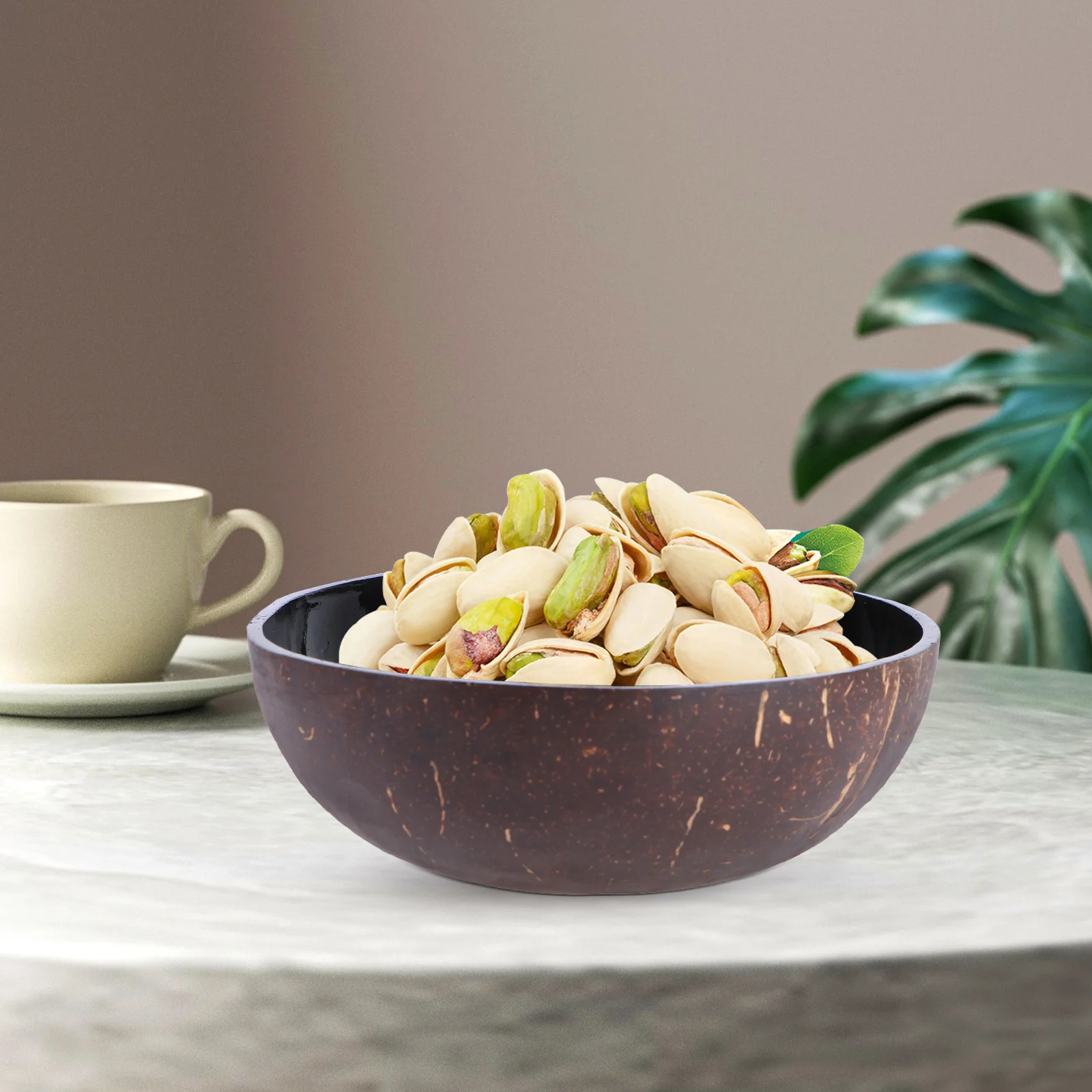 

Coconut Shell Bowl Natural Creative Candy Container Nuts Holder Desk Sweets Fruit Bowls Unique Pattern Decorative Living Room