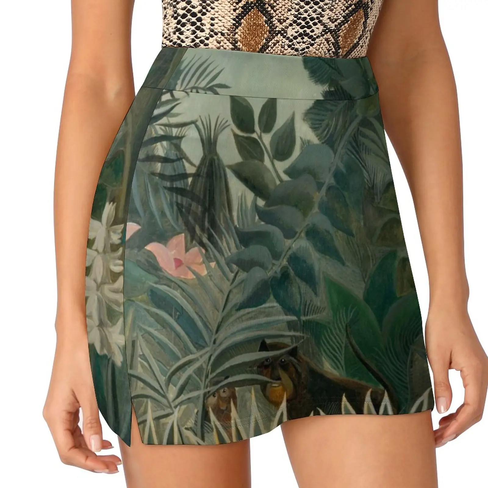 

The Equatorial Jungle Henri Rousseau 1909 Women's skirt Aesthetic skirts New Fashion Short Skirts Henri Rousseau