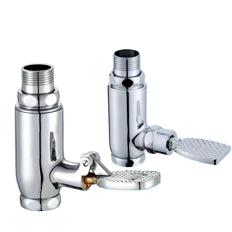 Toilet foot valve, vertical foot flush valve, squat toilet bucket flush valve, square cylindrical delay valve
