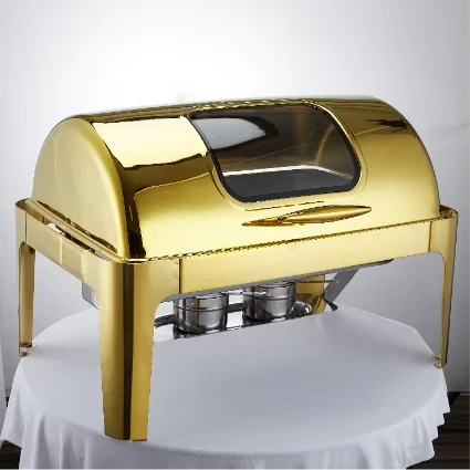 

Food Warmer Chafing Pot Hotel Supply Stainless Steel Restaurant Luxury Silver Gold Party Technology Layer Style Hammer