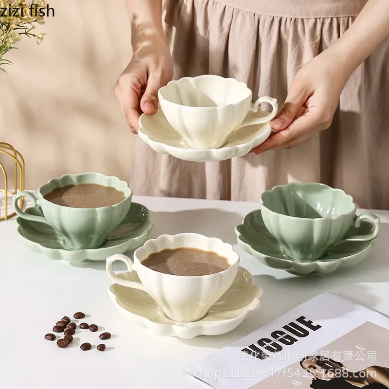 Solid Color Ceramic Coffee Cup Milk Tea Cups Afternoon Tea Cups Oatmeal Breakfast Cup Milk Mugs Couple Water Cups Coffee Mugs