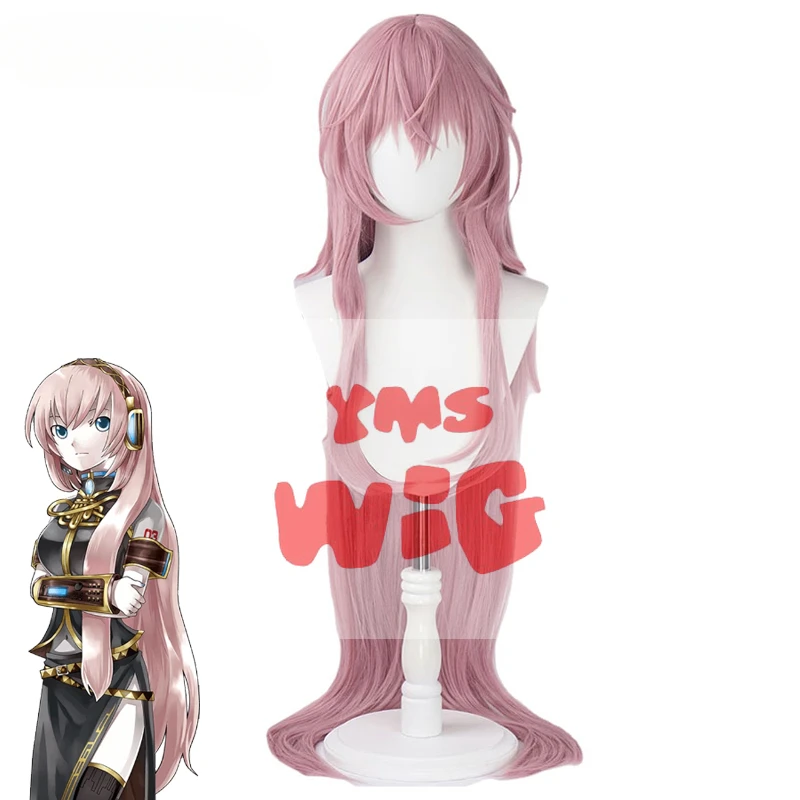 

YMS Synthetic Hair Megurine Luka x Rascal the Raccoon Cosplay Wigs 100cm Fashion Women Long Straight Pink Wig Heat Resistant