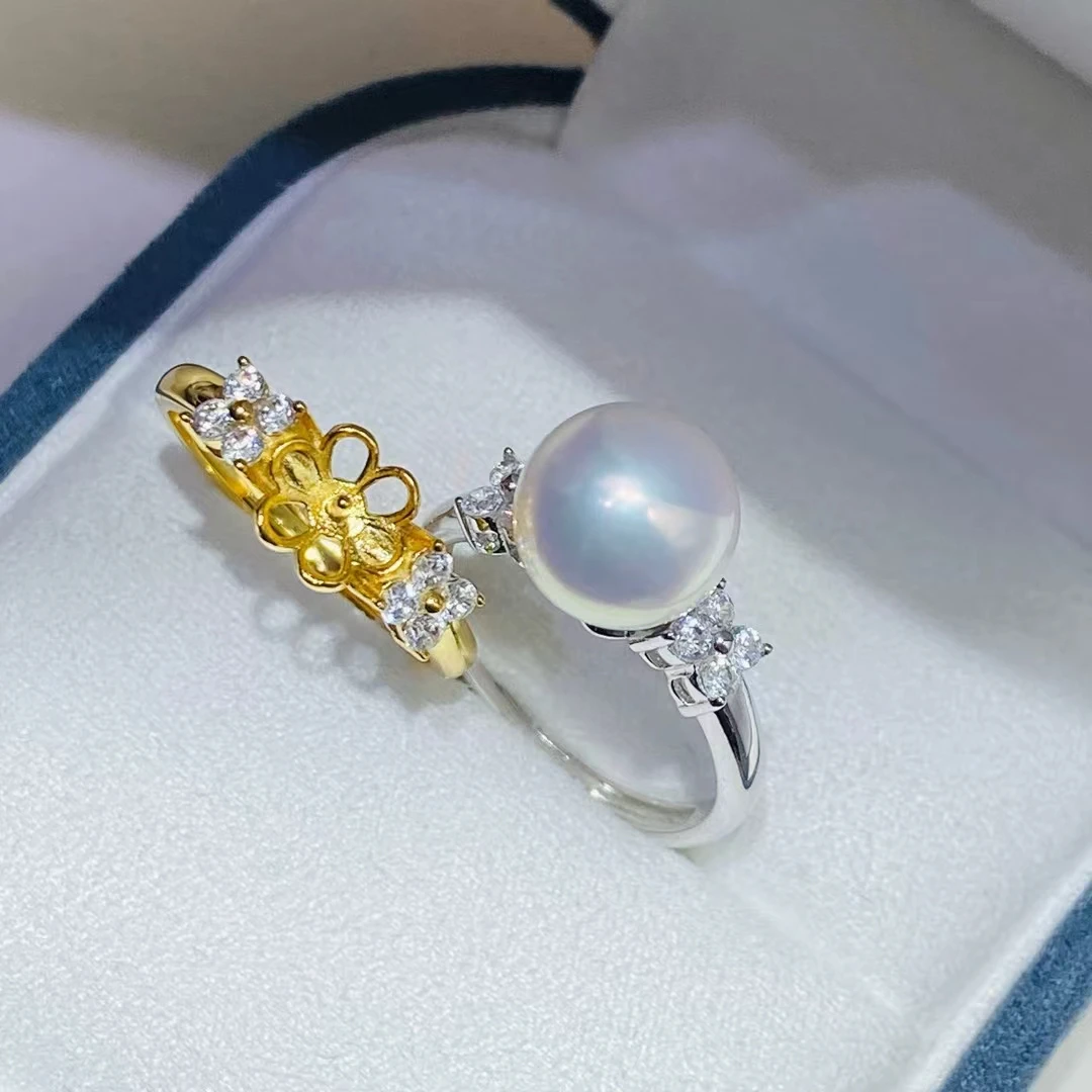 

Регулируемое кольцо из стерлингового серебра 925 пробы, настройки, крепления, аксессуары, детали, фитинги для жемчуга 10-11 мм, 5 шт./лот