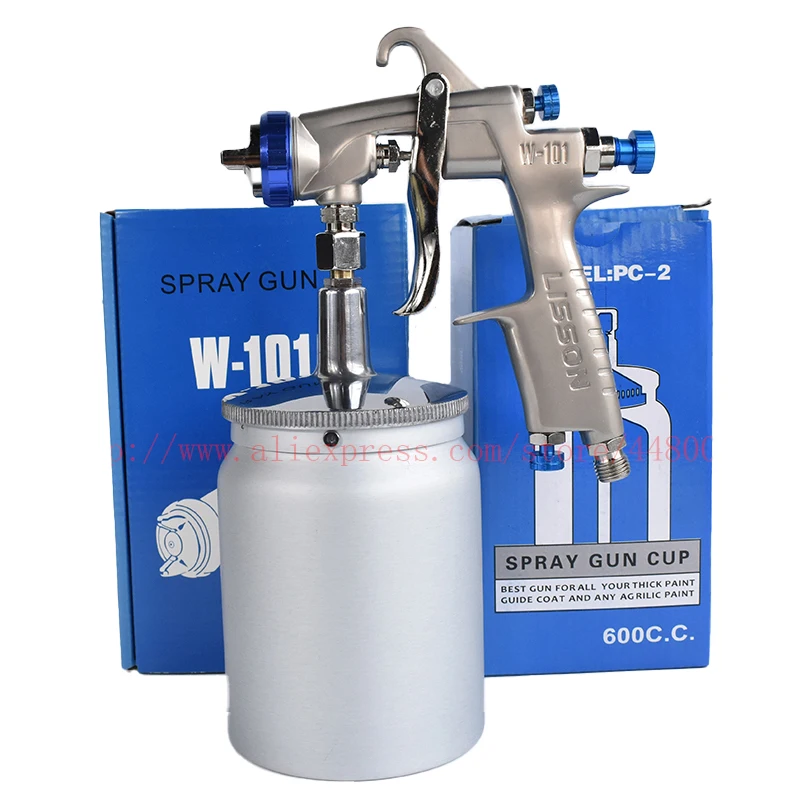 

HVLP gravity spray gun manual spray gun 1.0/1.3/1.5/1.8mm nozzle with 600cc metal pot air spray gun airbrush car sprayer