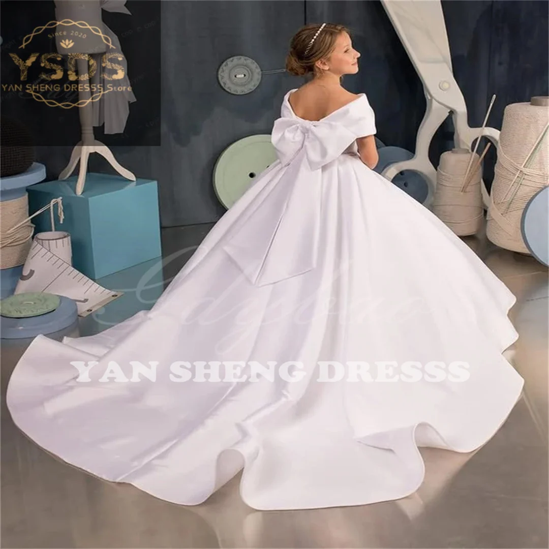 Robe de demoiselle d'honneur pour filles, robes de princesse en satin pour Rhde mariage