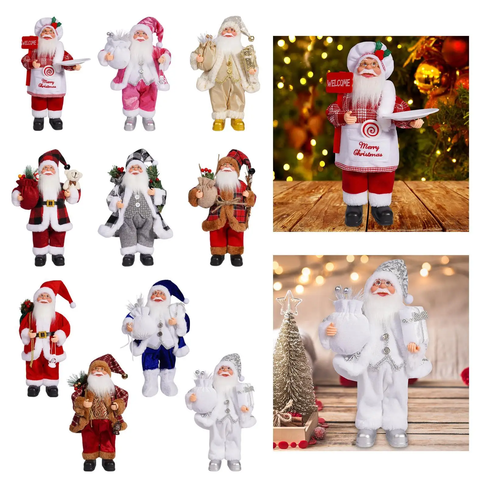 

Рождественская кукла, фигурка Санта-Клауса, Рождественский декор, фигурка Санта-Клауса, статуя для новогодней вечеринки, витрина, настольного дома