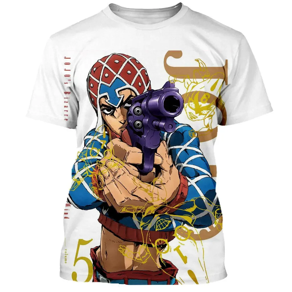 2024 New Jojo Bizarre Adventure T-Shirts Anime Manga 3D Print Streetwear Men and Women Fashion Oversized Kids Tees Tops Clothing