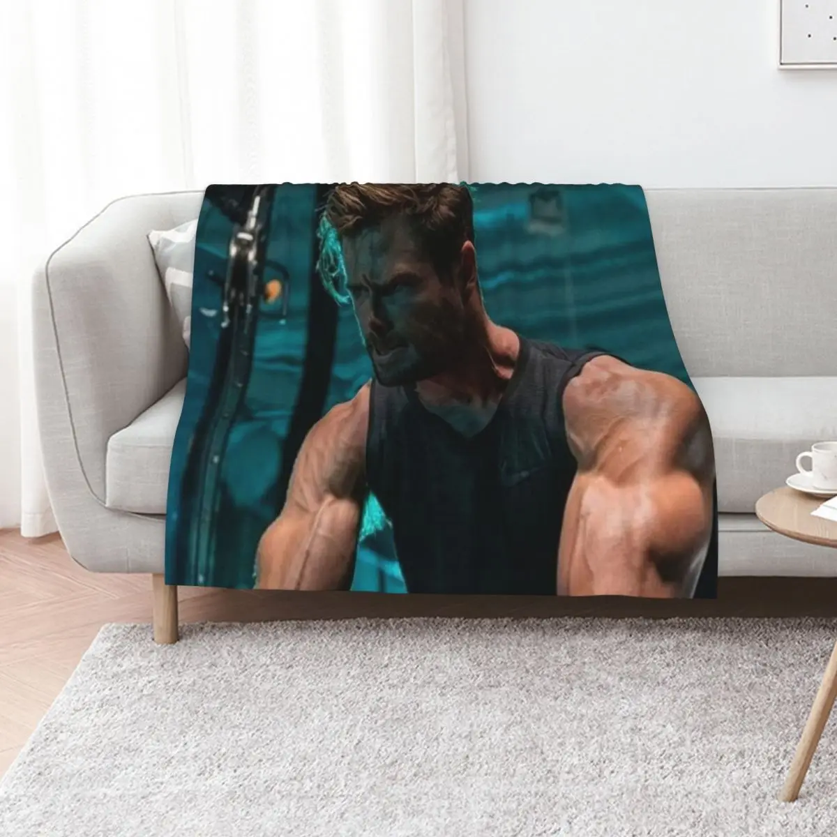 Chris Hemsworth Throw Blanket Warm Moving Thermal Hairy Softest Decorative Sofas Blankets