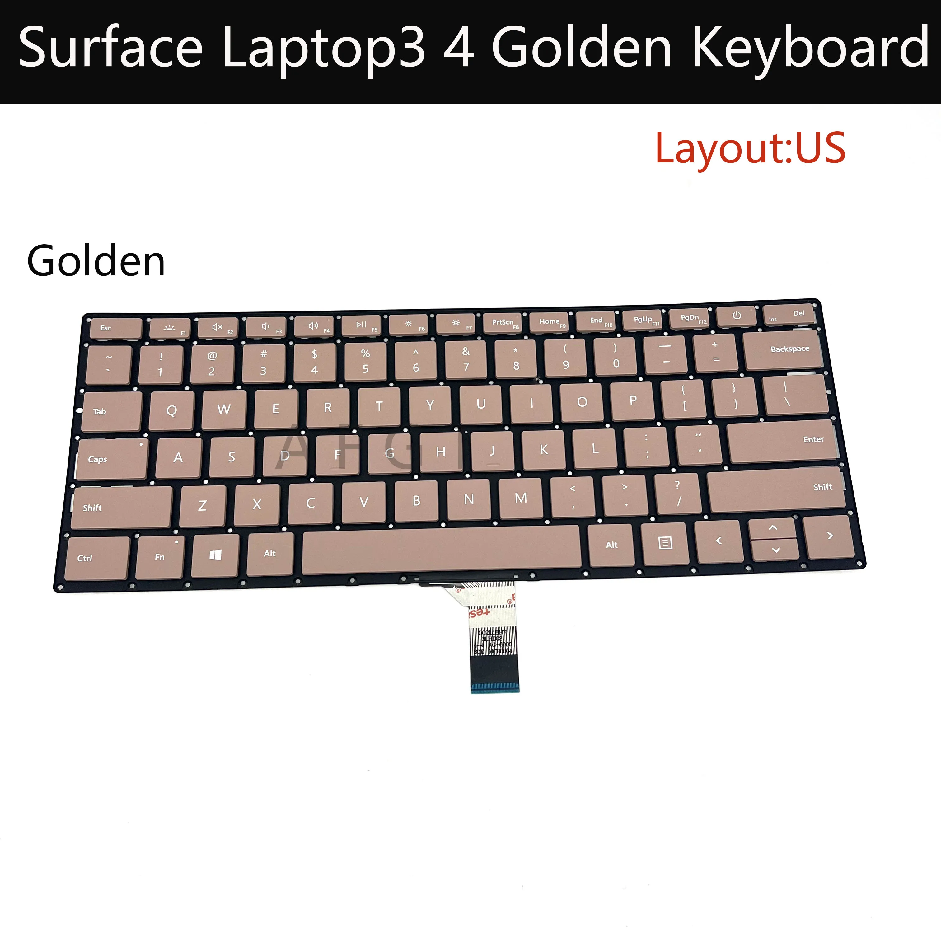 

Оригинальная новая клавиатура для Microsoft Surface Laptop 3 4 1868 1867 1783 1951 1950, Золотая Клавиатура для ноутбука 13,5 дюйма, 15 дюймов, США