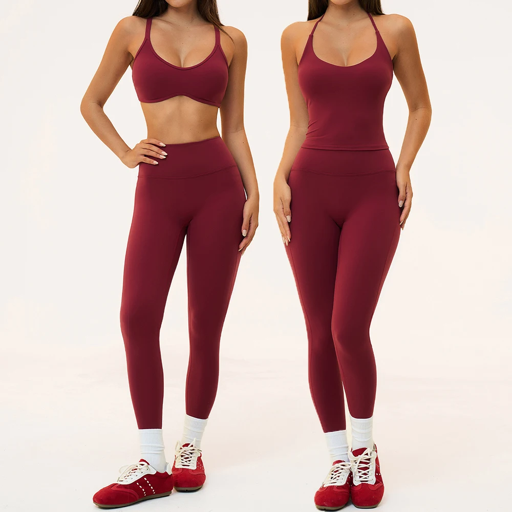 

2PCS Fitness Suit Women's Tracksuit Yoga Set Sports Outfits Gym Clothes Athletic Wear Female Sports Workout Clothes Fitness Set