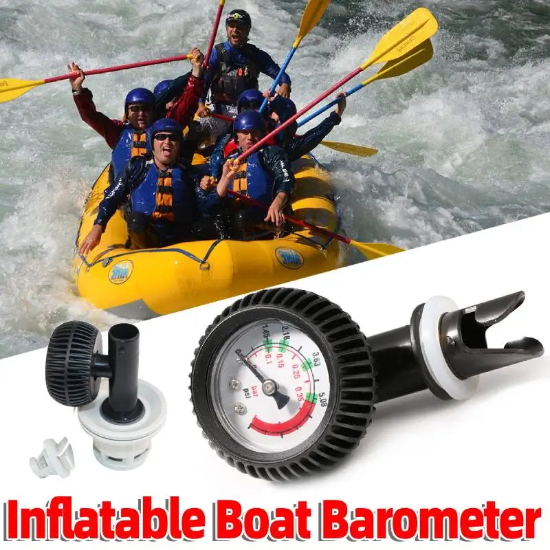Kayak Air Gauge Pump Gas Testing Barometer Meter Inflatable Boat Kayak Surfboard Air Pressure Valve Tools 5 PSI Air Thermometer