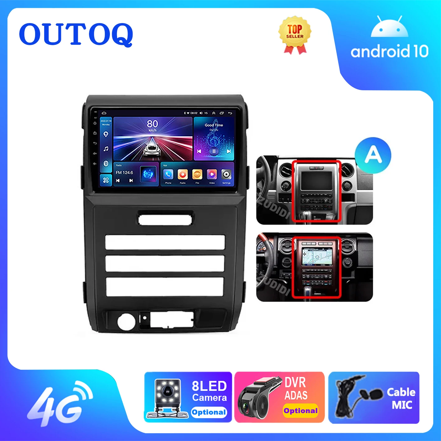สําหรับ Ford F150 P415 Raptor 2008-2014 Android 13 Multimedia Intelligence รถวิทยุสเตอริโอ CarPlay GPS DSP 4G WIFI HEAD UNIT