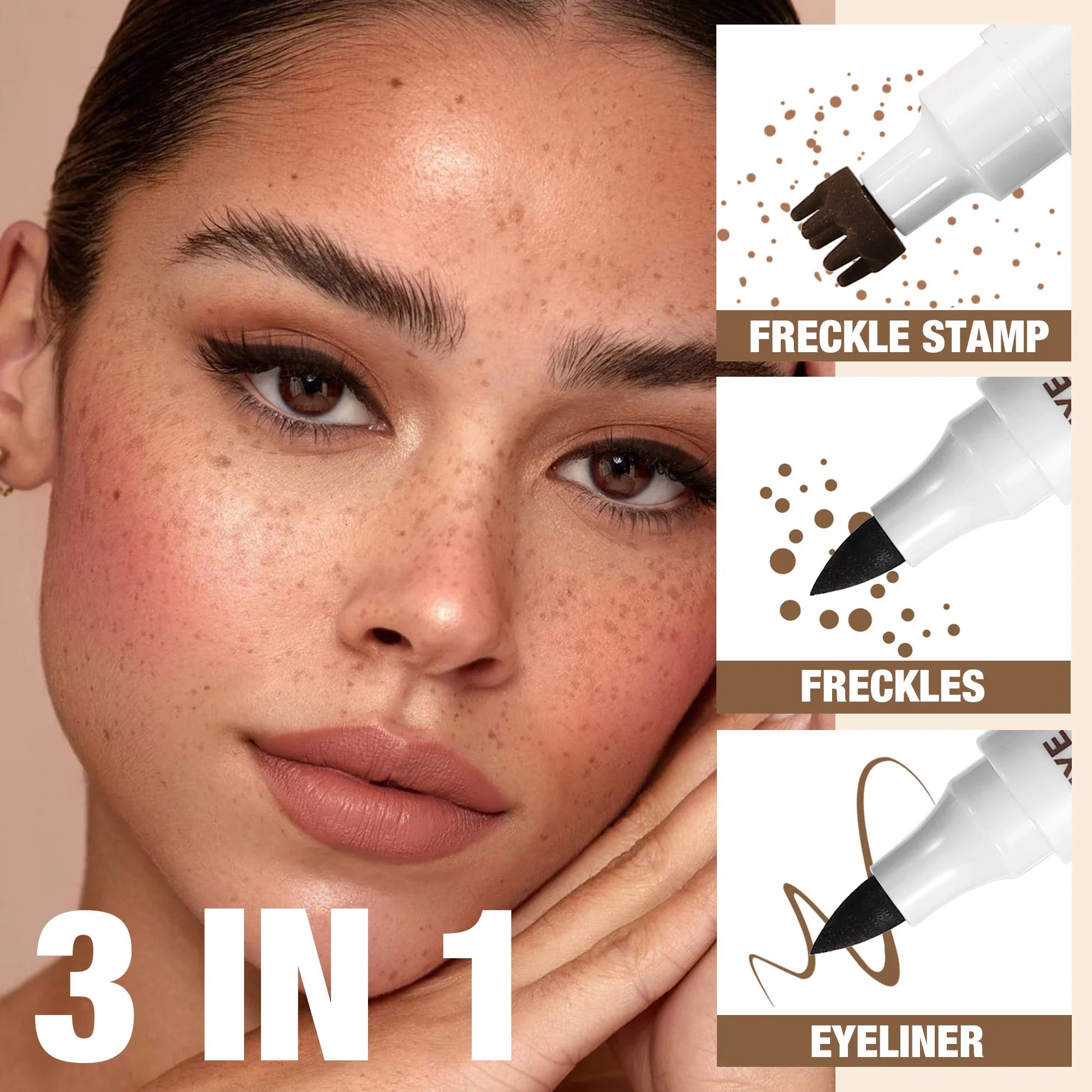 Penna per timbri per lentiggini finte per il viso, trucco, aspetto naturale, punto, talpe, penna, impermeabile, ad asciugatura rapida, leggera, realistica, per lentiggini, strumento per creare